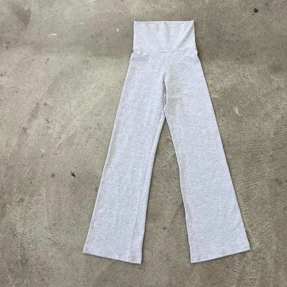 LOS ANGELES APPAREL GARMENT DYE YOGA LEGGING XS HEATHER GRAY - Picture 2 of 5